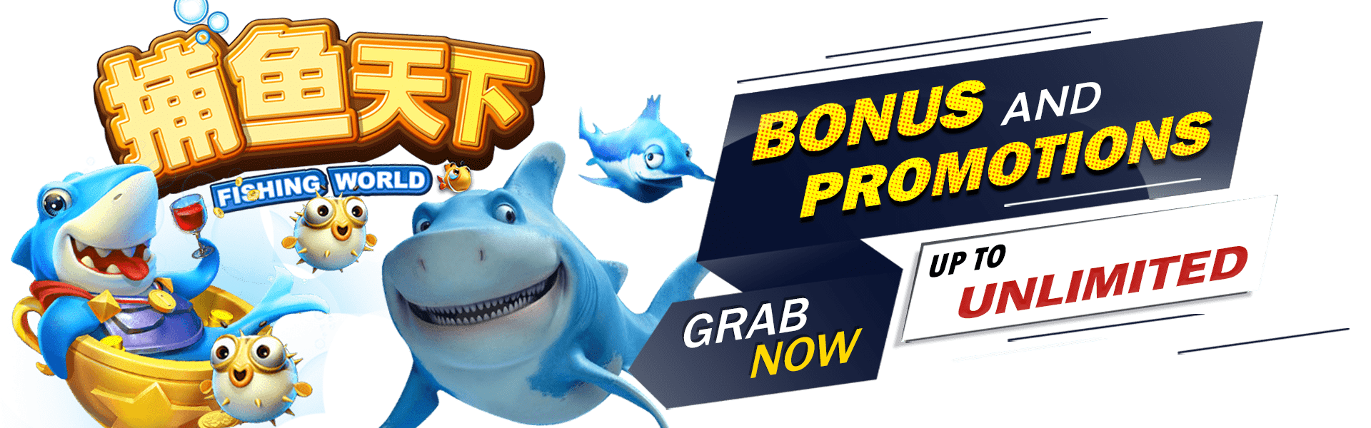 fishing world bonus and promotion banner