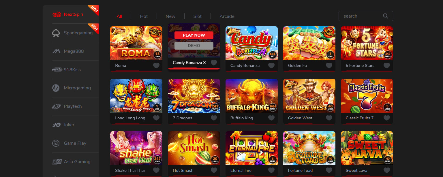 Choose a slots game to play online