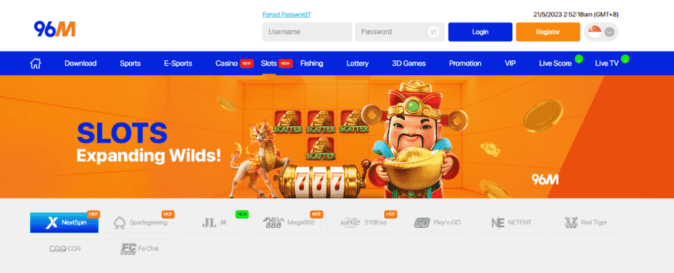 96M online slot games Singapore